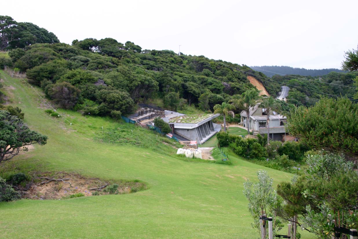Distant view of Bay of Islands green roof