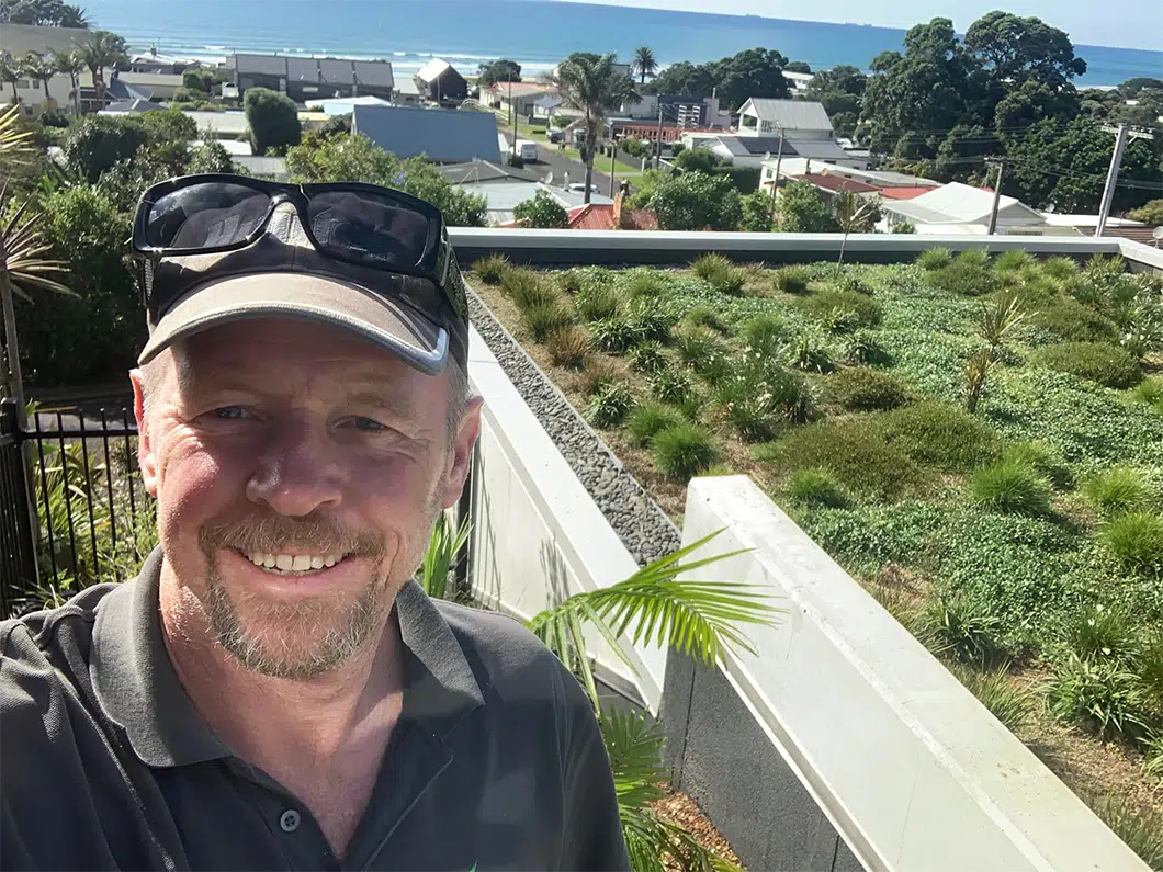 Will and Waihi beach intensive green roof Will and Waihi beach intensive green roof