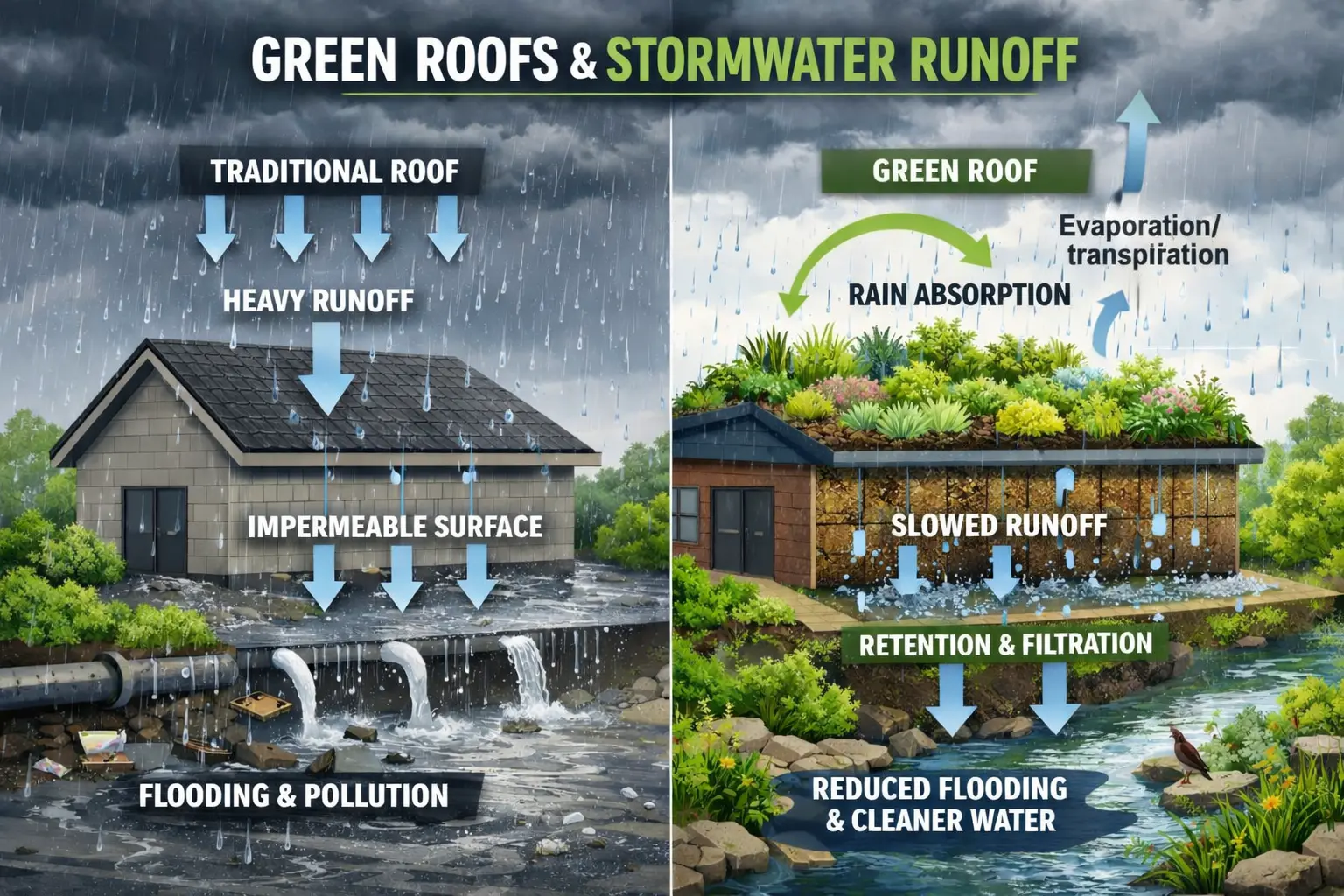 How Green Roofs benefit Stormwater Runoff